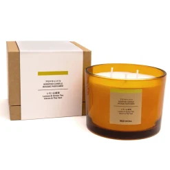 Muji Bougie 3 mèches citron et thé vert