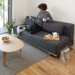 Outlet Muji Canapé convertible 2 places en feutrine anthracite