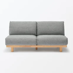 Outlet Muji Canapé en polyester tissé sans accoudoirs ‐ 2 places, Gris