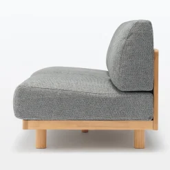 Outlet Muji Canapé en polyester tissé sans accoudoirs ‐ 2 places, Gris