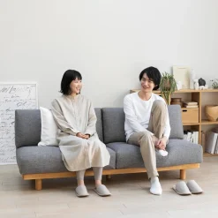 Outlet Muji Canapé en polyester tissé sans accoudoirs ‐ 2 places, Gris