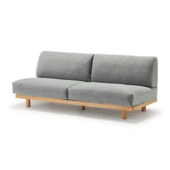 New Muji Canapé en polyester tissé sans accoudoirs ‐ 3 places, Gris