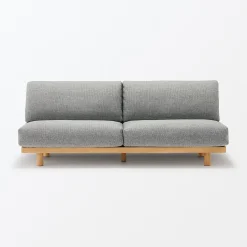 New Muji Canapé en polyester tissé sans accoudoirs ‐ 3 places, Gris