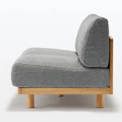 New Muji Canapé en polyester tissé sans accoudoirs ‐ 3 places, Gris