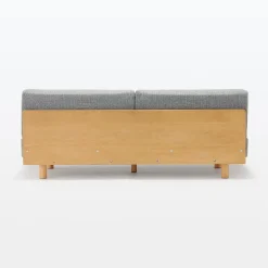 New Muji Canapé en polyester tissé sans accoudoirs ‐ 3 places, Gris