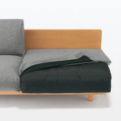 New Muji Canapé en polyester tissé sans accoudoirs ‐ 3 places, Gris