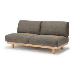 Muji Canapé en polyester tissé sans accoudoirs ‐ 2 places, Marron