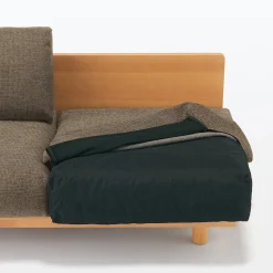 Muji Canapé en polyester tissé sans accoudoirs ‐ 2 places, Marron