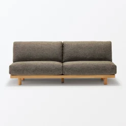 Best Muji Canapé en polyester tissé sans accoudoirs ‐ 3 places, Marron