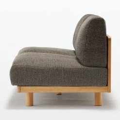 Best Muji Canapé en polyester tissé sans accoudoirs ‐ 3 places, Marron