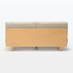 Clearance Muji Canapé en polyester tissé sans accoudoirs ‐ 2 places, Beige