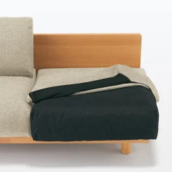 Clearance Muji Canapé en polyester tissé sans accoudoirs ‐ 2 places, Beige