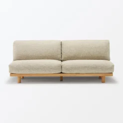 New Muji Canapé en polyester tissé sans accoudoirs ‐ 3 places, Beige