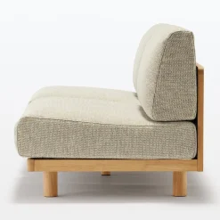New Muji Canapé en polyester tissé sans accoudoirs ‐ 3 places, Beige