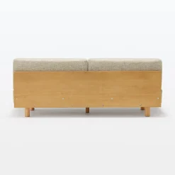 New Muji Canapé en polyester tissé sans accoudoirs ‐ 3 places, Beige