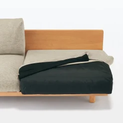 New Muji Canapé en polyester tissé sans accoudoirs ‐ 3 places, Beige