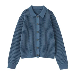 Sale Muji Cardigan à col en tricot de coton mélangé pour femme