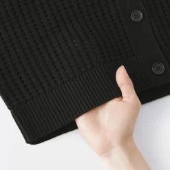 Sale Muji Cardigan à col en tricot de coton mélangé pour femme