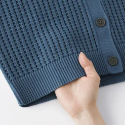 Sale Muji Cardigan à col en tricot de coton mélangé pour femme