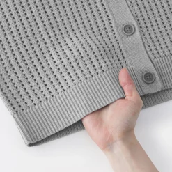 Sale Muji Cardigan à col en tricot de coton mélangé pour femme