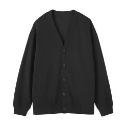 Hot Muji Cardigan à col en V à double tricot pour homme
