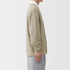 Hot Muji Cardigan à col en V à double tricot pour homme
