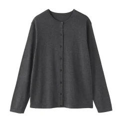 Clearance Muji Cardigan à col ras du cou en mélange de fibres de soja pour femme