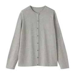Clearance Muji Cardigan à col ras du cou en mélange de fibres de soja pour femme