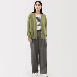 Online Muji Cardigan avec col en V en maille moyenne pour femme