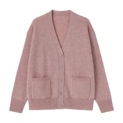 Online Muji Cardigan avec col en V en maille moyenne pour femme