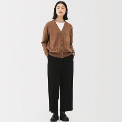 Online Muji Cardigan avec col en V en maille moyenne pour femme