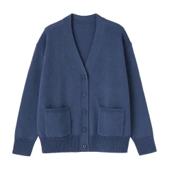 Online Muji Cardigan avec col en V en maille moyenne pour femme