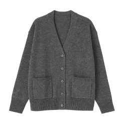 Online Muji Cardigan avec col en V en maille moyenne pour femme