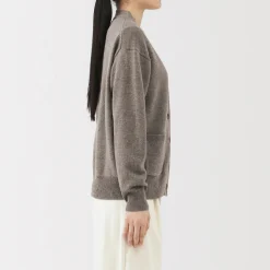 Online Muji Cardigan avec col en V en maille moyenne pour femme