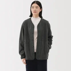Sale Muji Cardigan en polaire de polyester recyclé pour homme