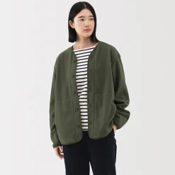 Sale Muji Cardigan en polaire de polyester recyclé pour homme