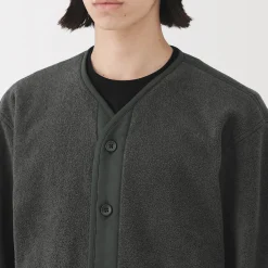 Sale Muji Cardigan en polaire de polyester recyclé pour homme