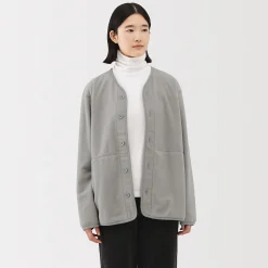 Sale Muji Cardigan en polaire de polyester recyclé pour homme