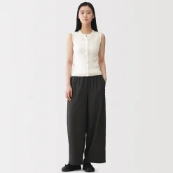 Outlet Muji Cardigan sans manches en coton biologique hautement torsadé pour femme