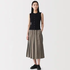 Outlet Muji Cardigan sans manches en coton biologique hautement torsadé pour femme