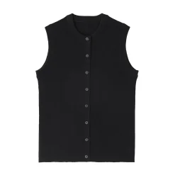 Outlet Muji Cardigan sans manches en coton biologique hautement torsadé pour femme