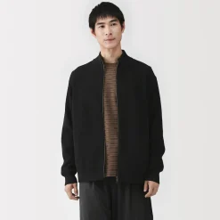 Online Muji Cardigan zippé et côtelé en mélange de coton pour homme