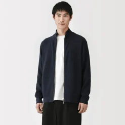 Online Muji Cardigan zippé et côtelé en mélange de coton pour homme