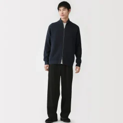 Online Muji Cardigan zippé et côtelé en mélange de coton pour homme