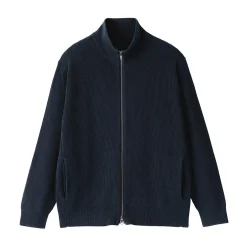 Online Muji Cardigan zippé et côtelé en mélange de coton pour homme