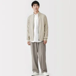 Online Muji Cardigan zippé et côtelé en mélange de coton pour homme