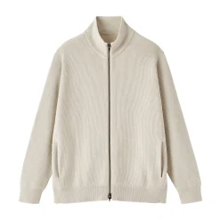 Online Muji Cardigan zippé et côtelé en mélange de coton pour homme