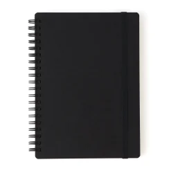 Muji Carnet double spirale en papier de grande qualité avec attache élastique