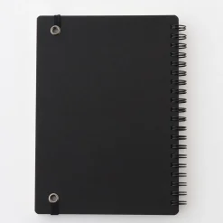 Muji Carnet double spirale en papier de grande qualité avec attache élastique