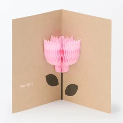 Hot Muji Carte pop‐up en papier alvéolé ‐ Fleur